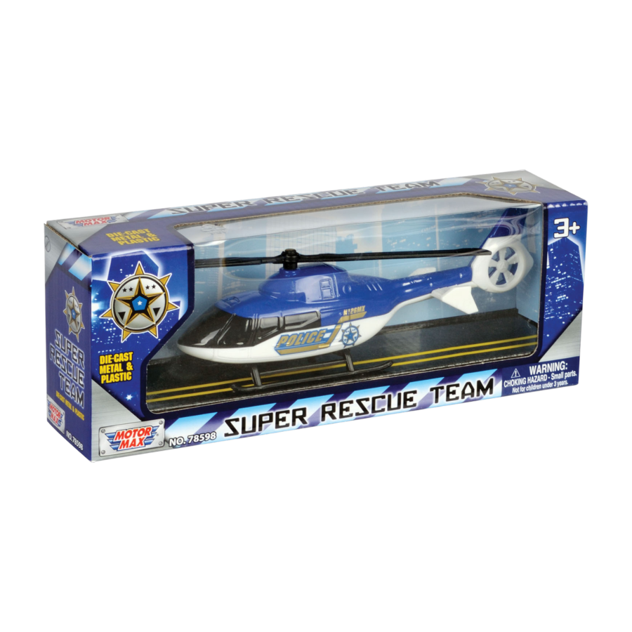 Super Rescue Team - 9.5" Police Helicopter Die-Cast Vehicle