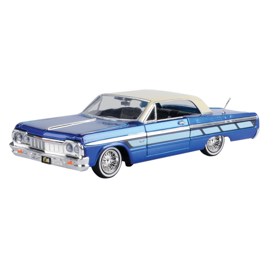 Get Low - 1:24 Scale 1964 Chevy Impala (Metallic Blue)