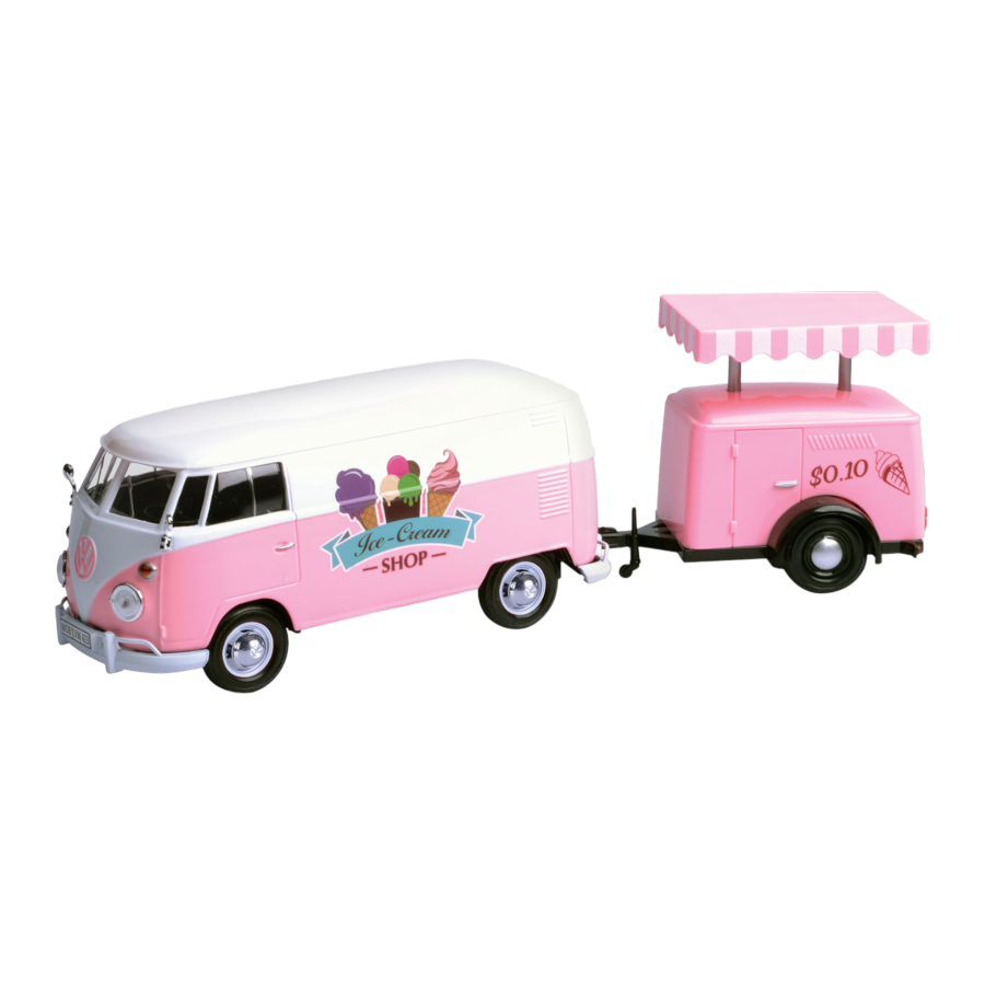 Volkswagen Collection - 1:24 VW Type 2 Delivery Van & Refrigeration Trailer Die-Cast Vehicle