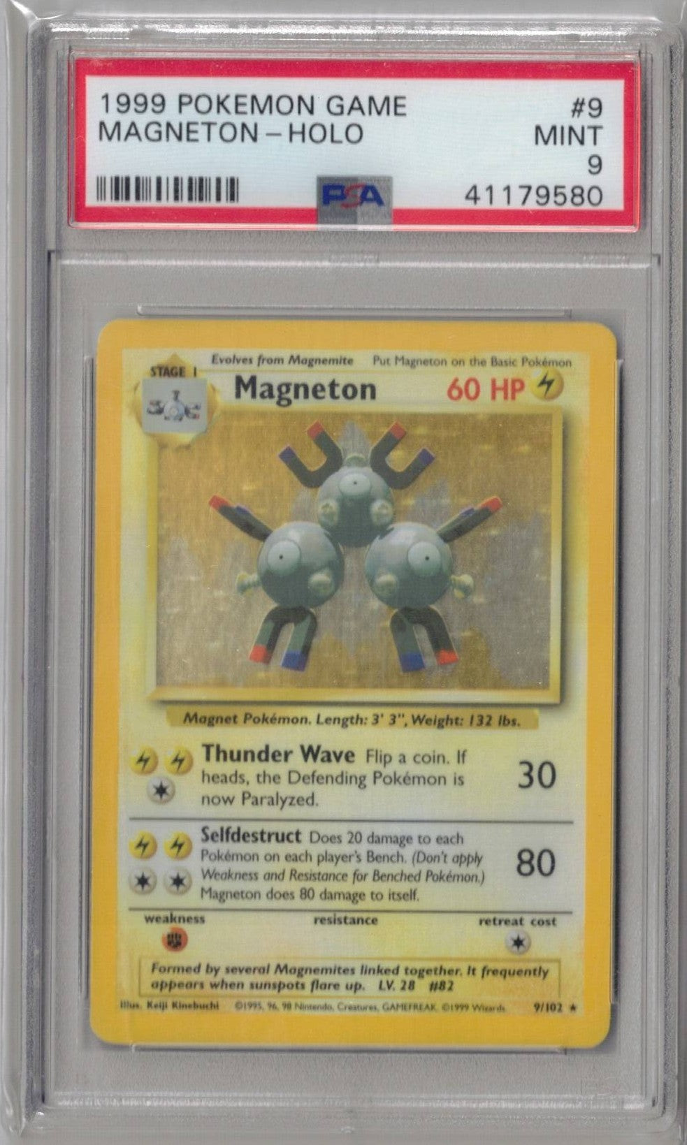 1999 Pokemon Game 9 Magneton-Holo - PSA 9