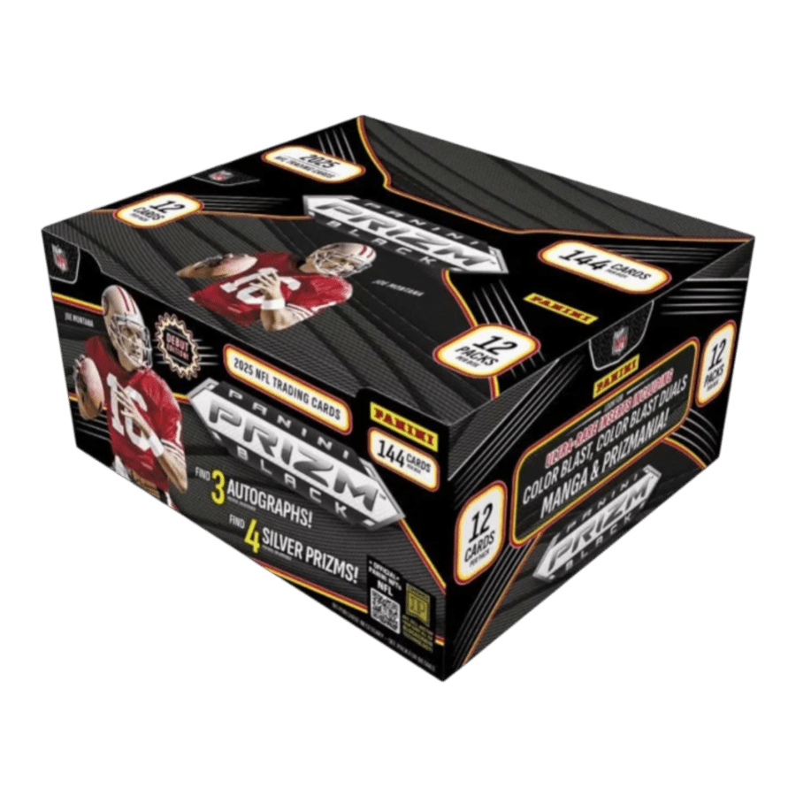 NFL - 2025 Prizm Black Football Hobby Trading Cards (Display of 12)