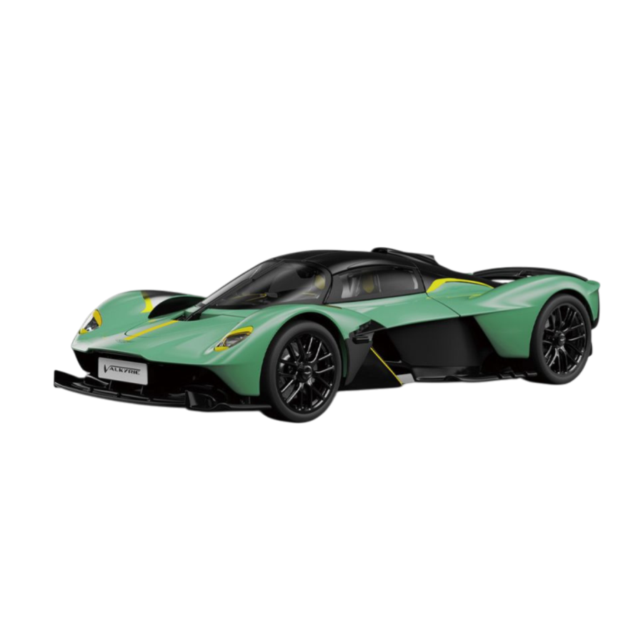 RW Cars - Aston Martin Valkyrie (Green w/Lime Racing Stripes) 1:64 Scale Diecast Vehicle