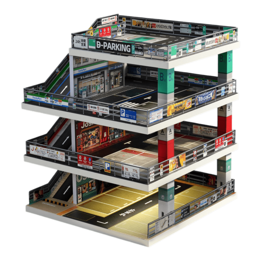 1:64 Diorama - Four Level Ramp Car Park Scene