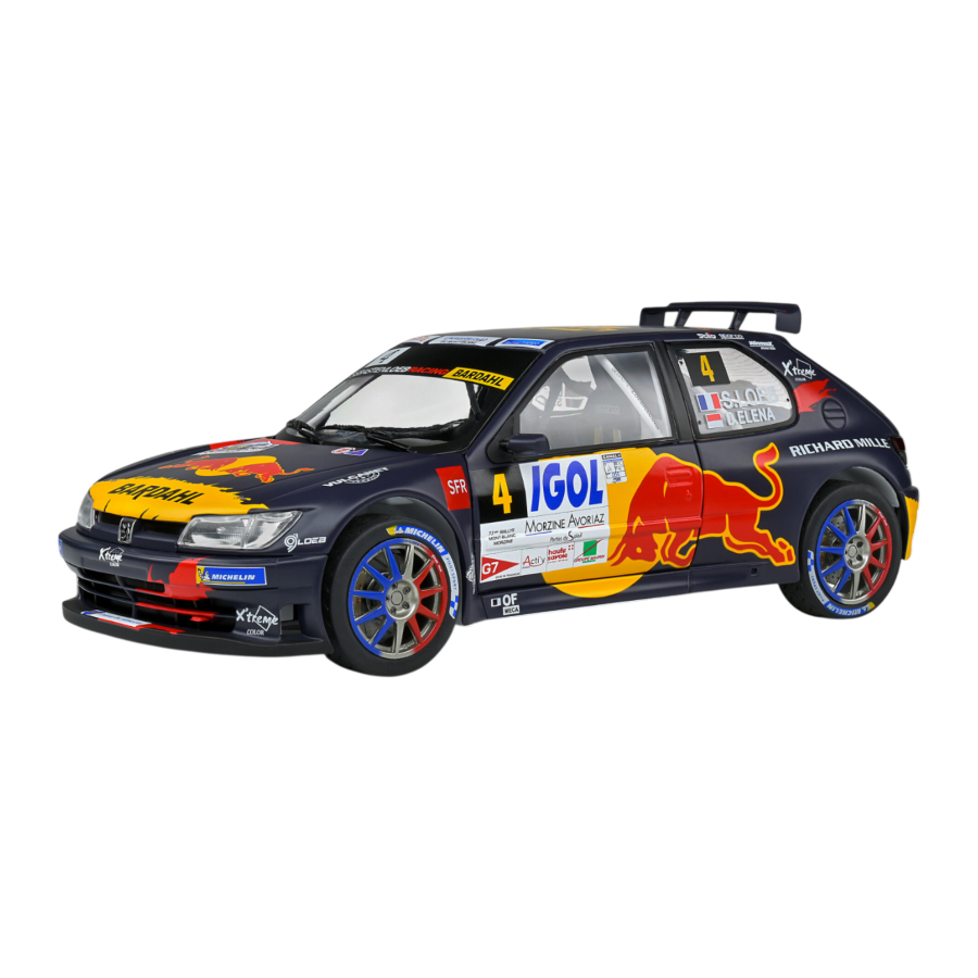 Solido Cars - 1:18 Peugeot 306 Maxi Black #4 S.Loeb / D.Elena Rallye Du Mont Blanc 2021