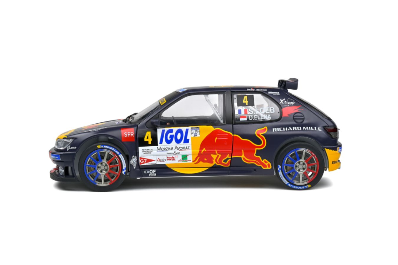 Solido Cars - 1:18 Peugeot 306 Maxi Black #4 S.Loeb / D.Elena Rallye Du Mont Blanc 2021