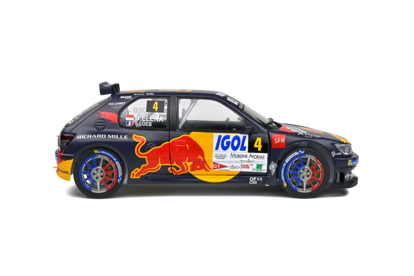 Solido Cars - 1:18 Peugeot 306 Maxi Black #4 S.Loeb / D.Elena Rallye Du Mont Blanc 2021