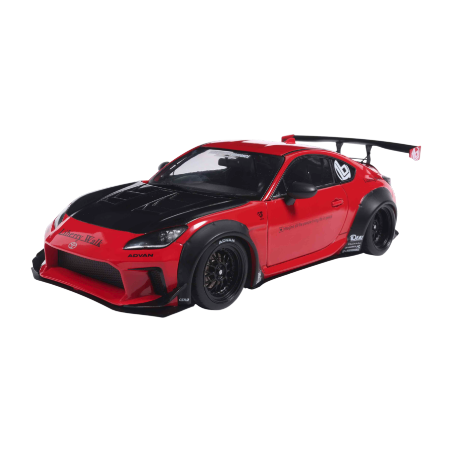 Solido Cars - 2024 Toyota GR86 Liberty Walk Body Kit (Red) 1:18 Diecast Vehicle