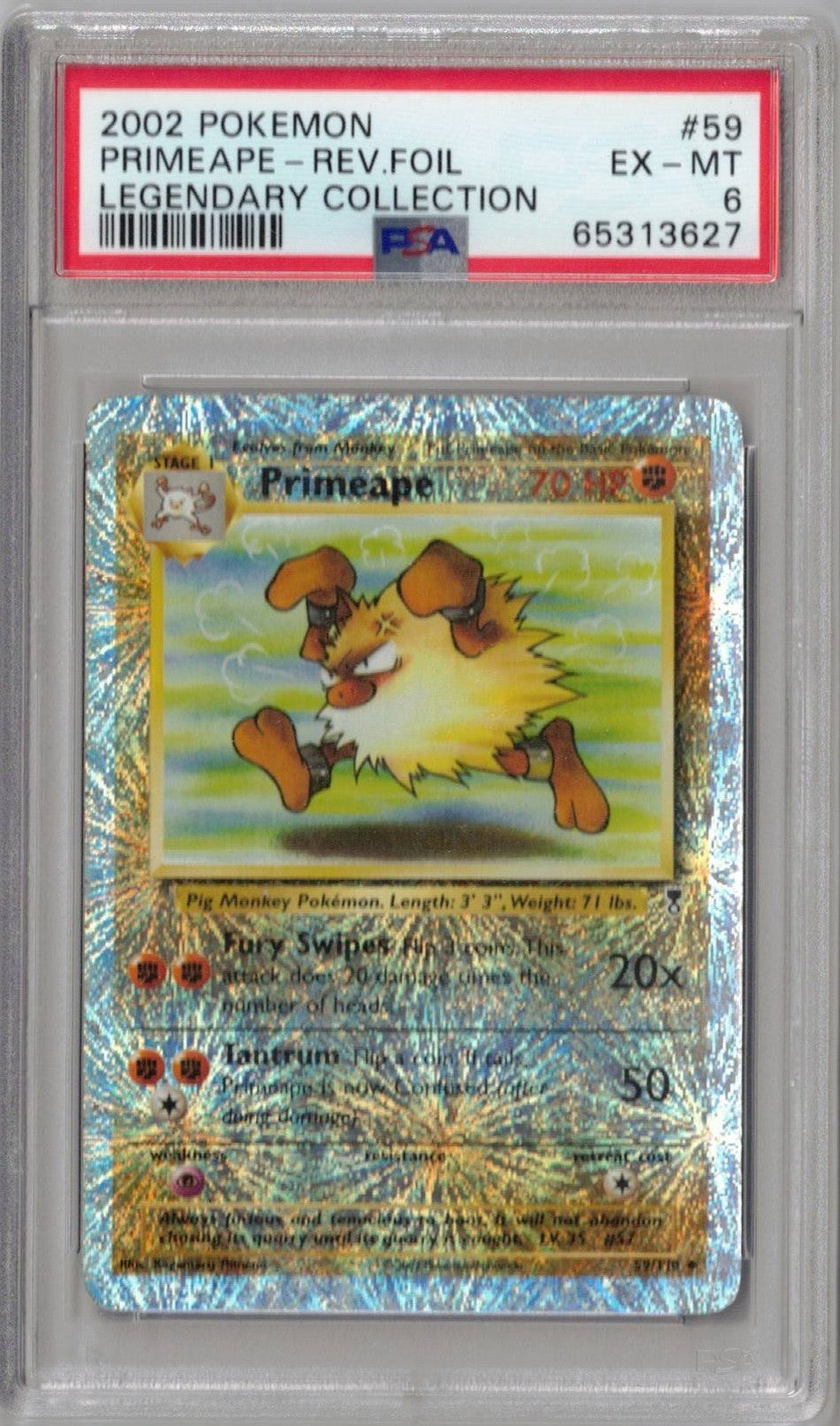 2002 Pokemon Legendary Collection 59 Primeape Rev.Foil