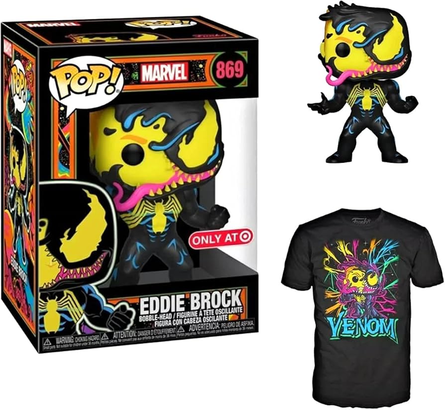 Marvel Venom - Venom Blacklight Pop! Vinyl Figure & T-Shirt Box Set