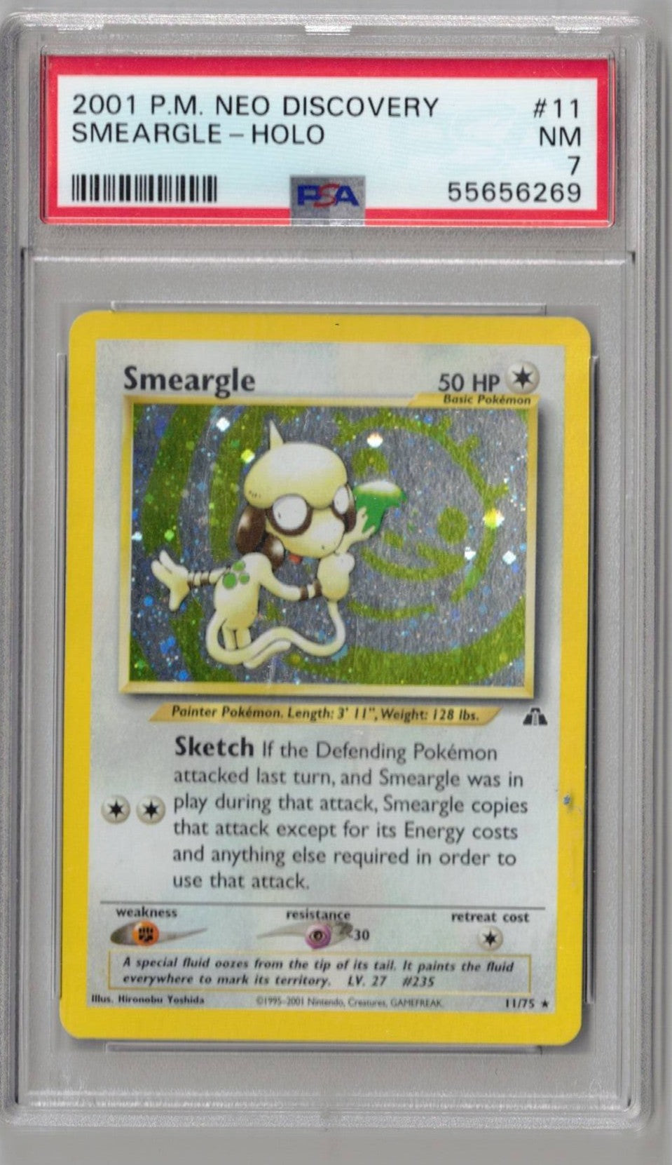 2001 Pokemon Neo Discovery 11 Smeargle-Holo - PSA 7
