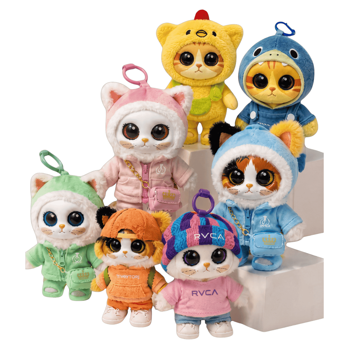 Skittens - Streetwear Collectible Plush Keychain Cats 6.5" Blind Box (Display of 9) Series 2