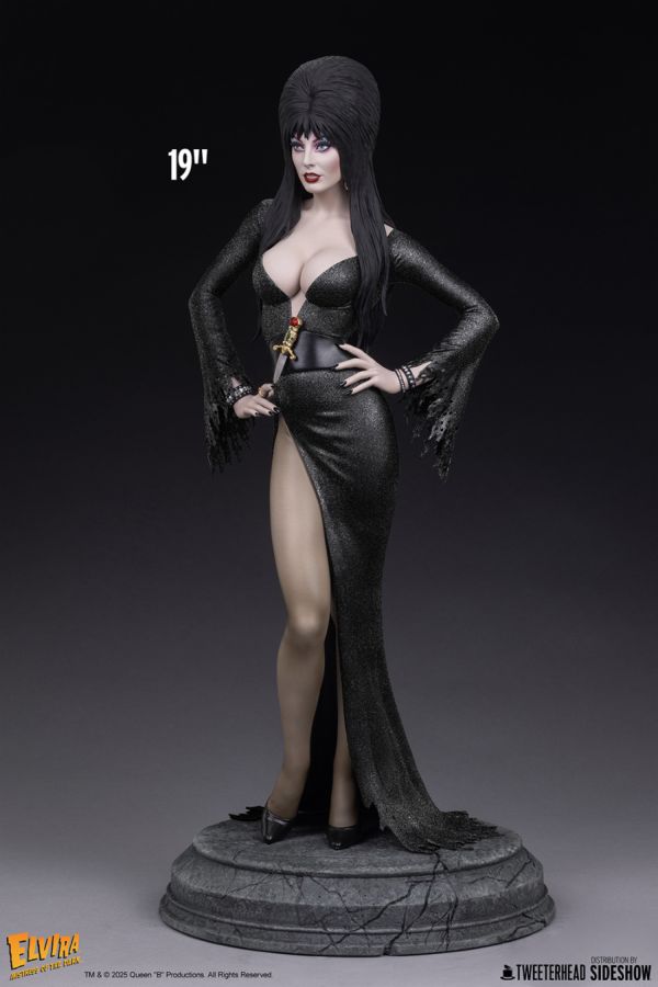 Elvira: Mistress of the Dark - Elvira (Black Glitter Dress) 1:4 Scale Maquette