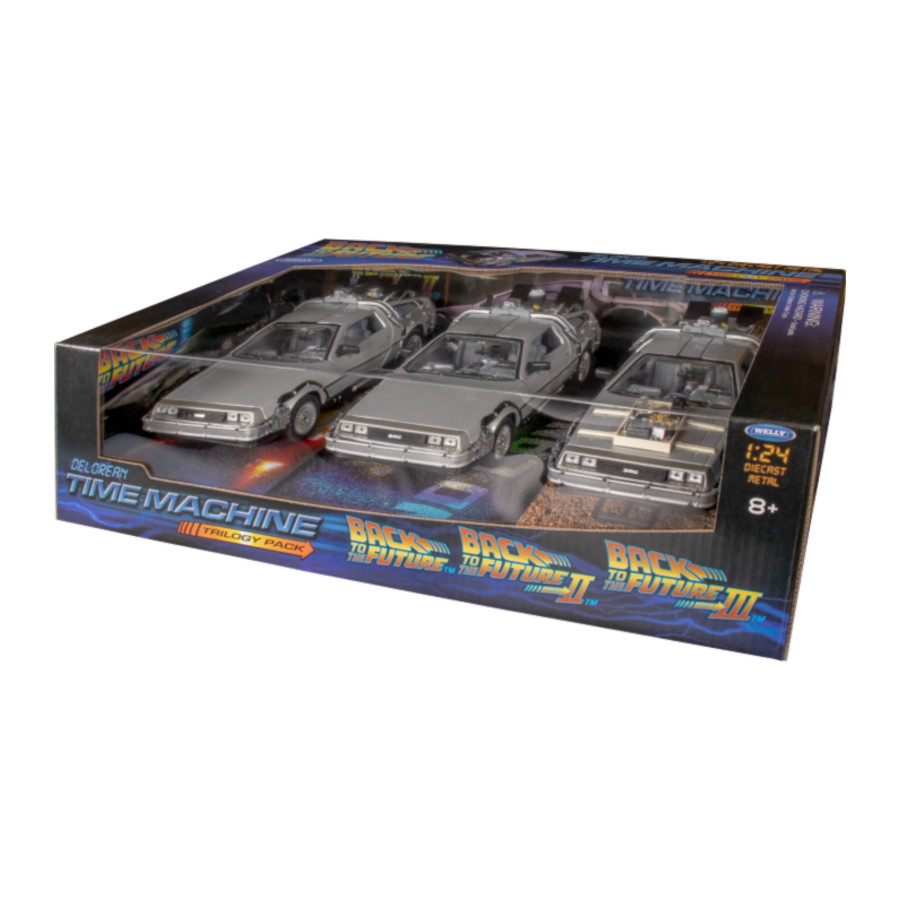Back to the Future - 1:24 Trilogy Gift DeLorean Replica Set