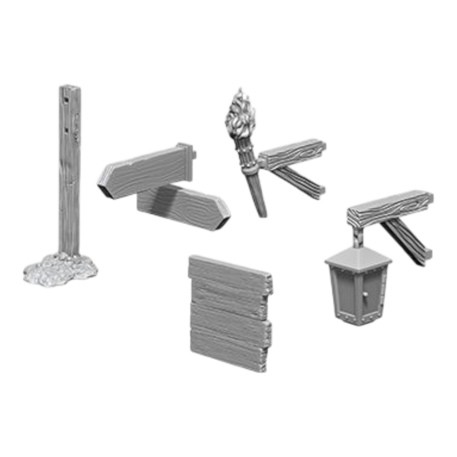 Wizkids - Deep Cuts Unpainted Miniatures: Signs & lights