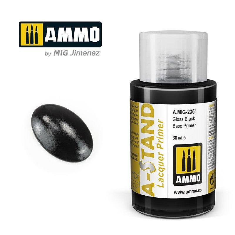 Ammo by MIG - A-Stand - Gloss Black Base Primer 30ml