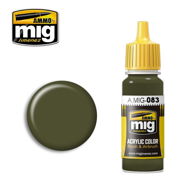 Ammo by MIG - Acrylic Color - Zashchitniy Zeleno (Russian Postwar Green) 17ml