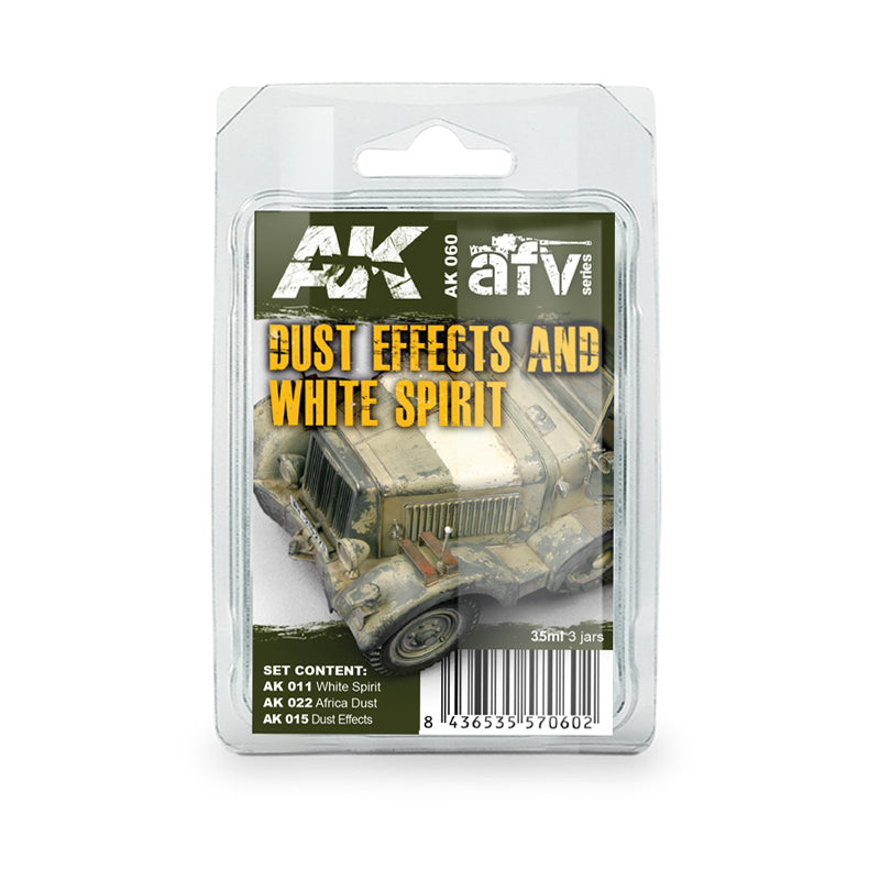 Ak Interactive - Weathering Sets - Dust Effects And White Spirit Set