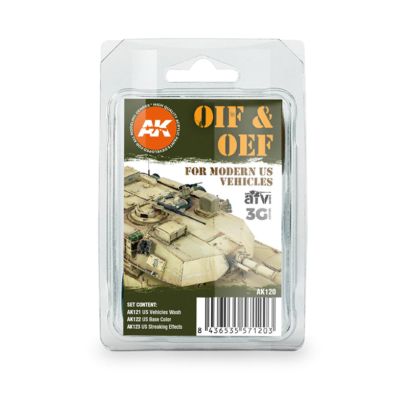Ak Interactive - Weathering Sets - Oif & Oef - Us Vehicles Weathering Set