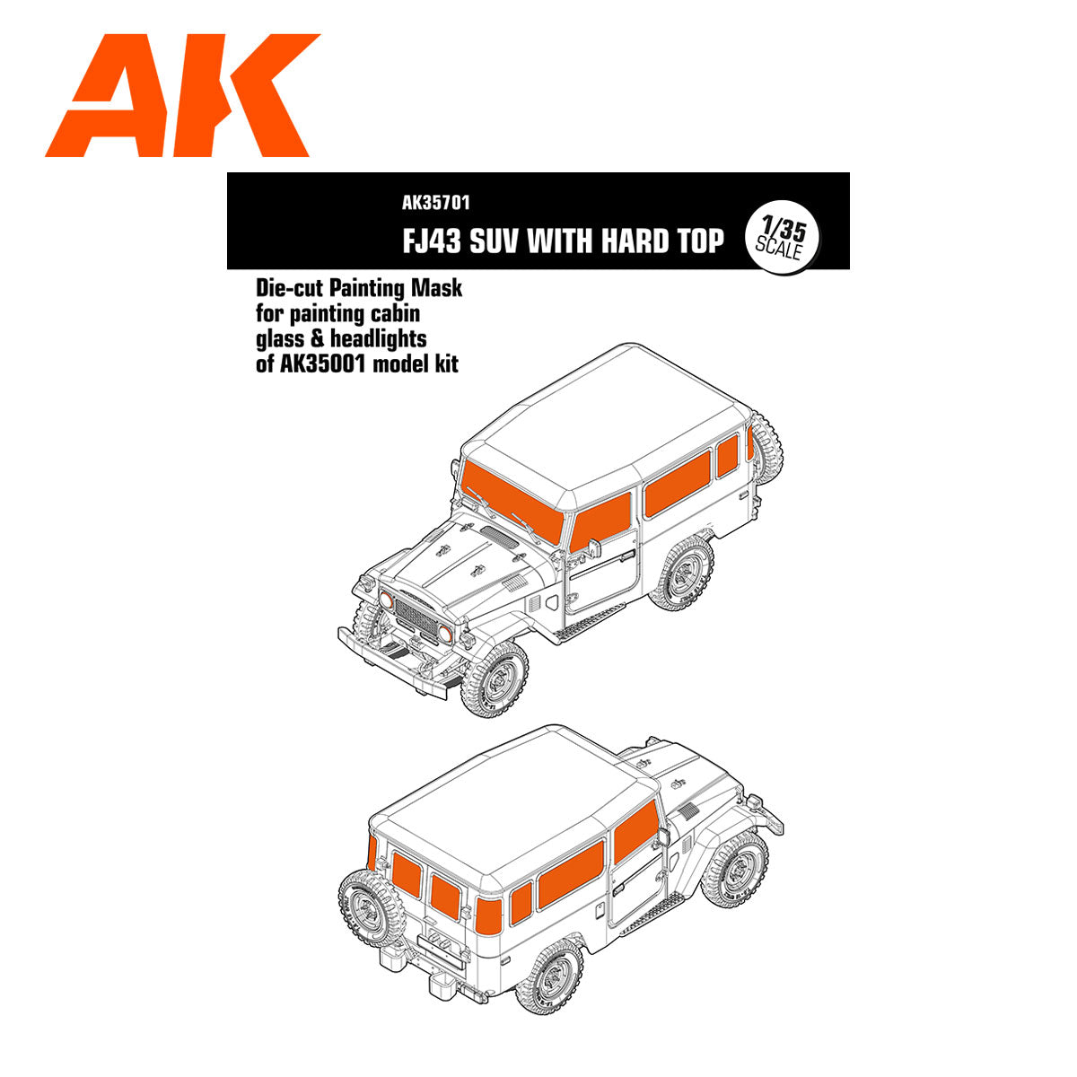 Ak Interactive - Scale Models - Die-Cut Painting Mask (For Ak35001)