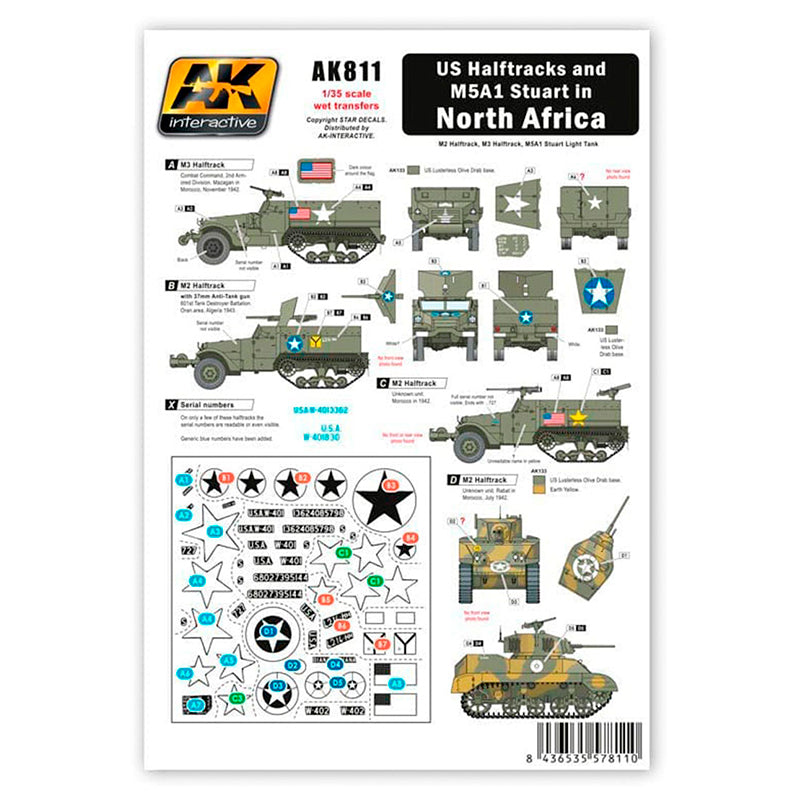 Ak Interactive - Accessories - Us Halftracks And M5A1 In North Africa