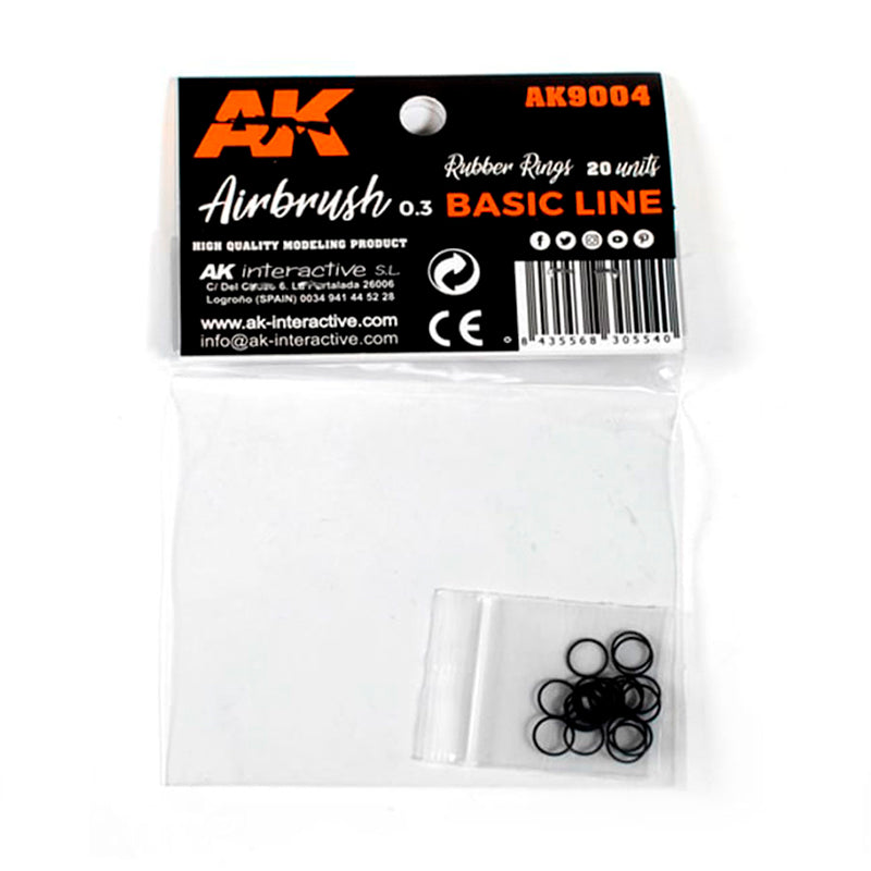 Ak Interactive - Tools - Rubber Rings - 20 Units (Airbrush Basic Line 0.3)
