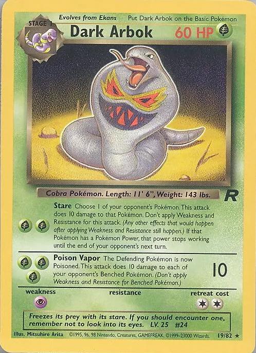 Dark Arbok #19 Pokemon Team Rocket