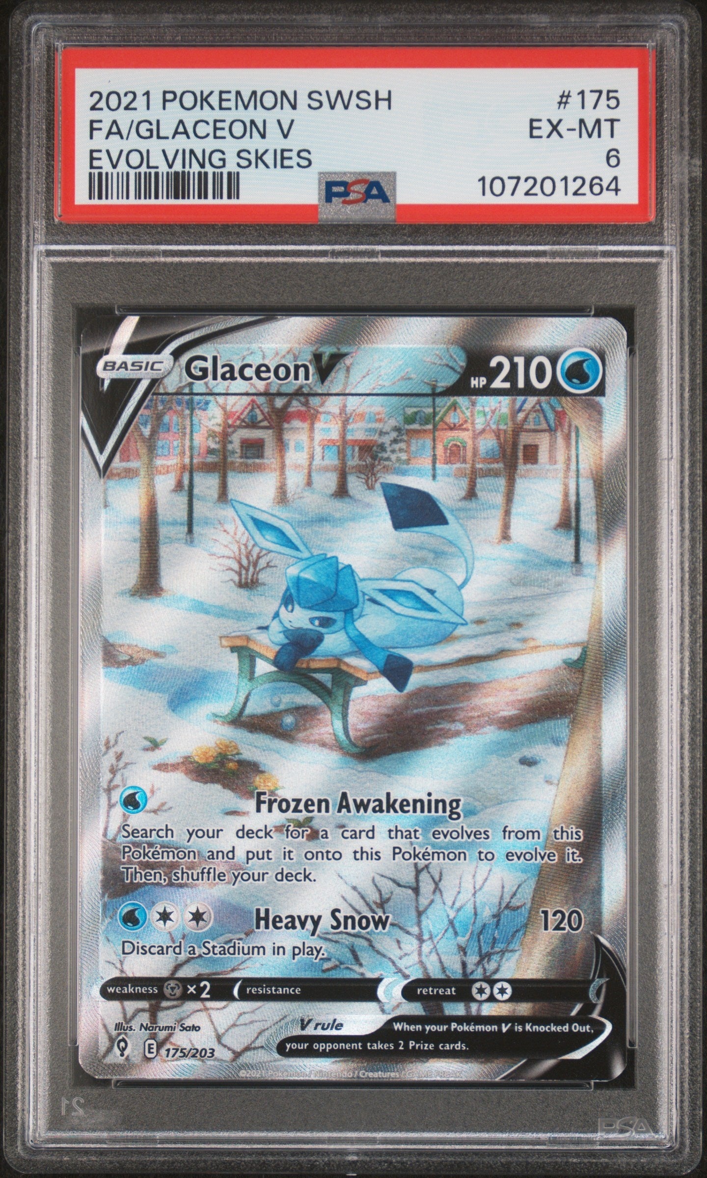 2021 Pokemon Sword & Shield Evolving Skies 175 Glaceon V