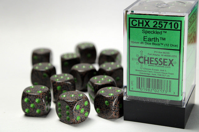 Chessex D6 Speckled 16mm d6 Earth Dice Block (12 dice)