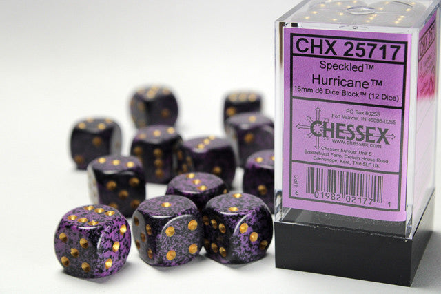 Chessex D6 Speckled 16mm d6 Hurricane Dice Block (12 dice)