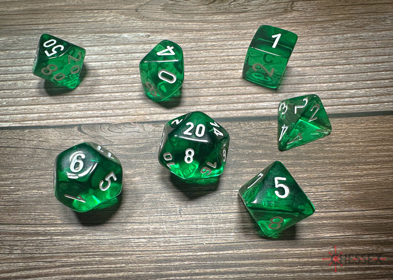 Chessex D7-Die Set Translucent Polyhedral Green/white
