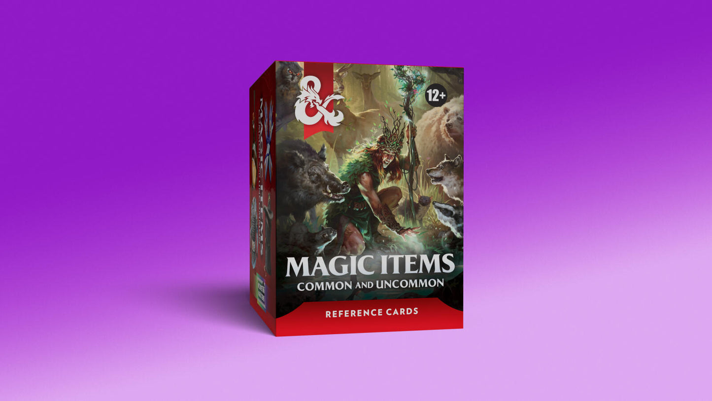 D&D Dungeons & Dragons Reference Cards Magic Items Common and Uncommon