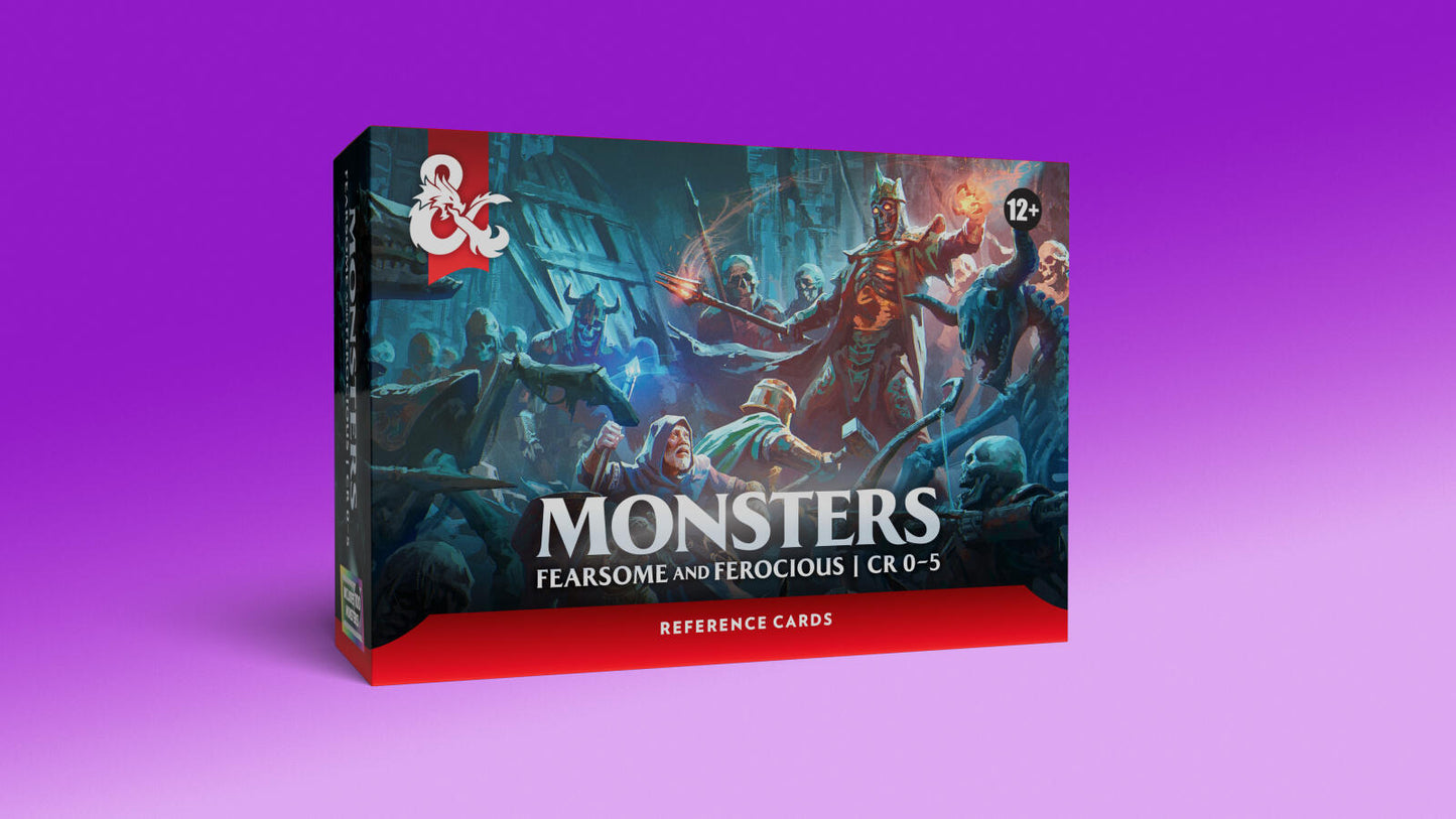 D&D Dungeons & Dragons Reference Cards Monsters Fearsome and Ferocious CR 0-5