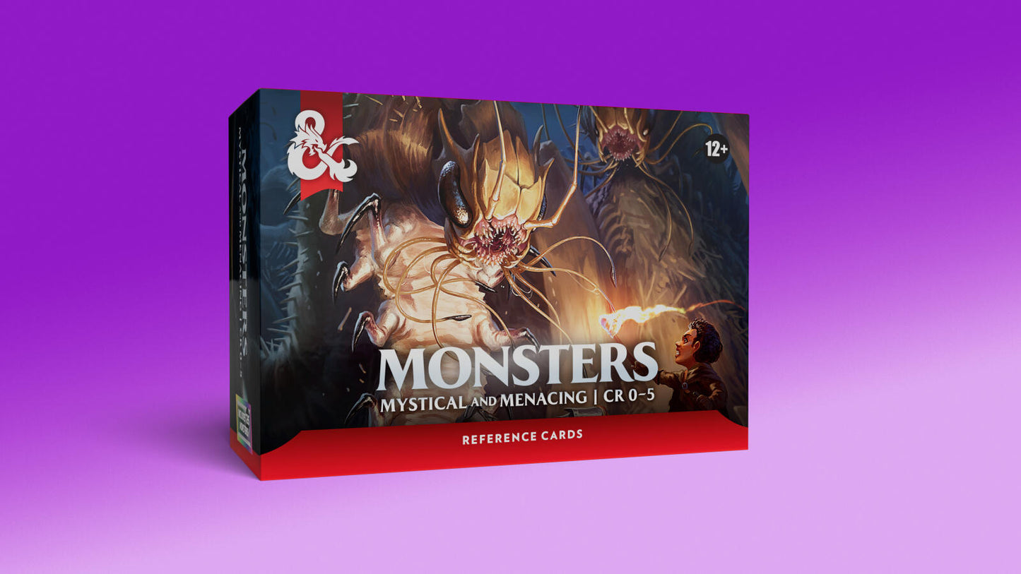 D&D Dungeons & Dragons Reference Cards Monsters Mystical and Menacing CR 0-5