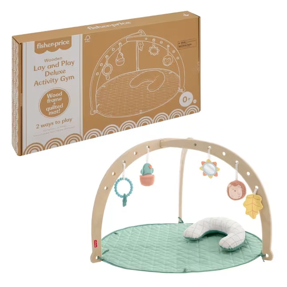 Infant Toys - Wooden Lay & Play Deluxe Activity Gym