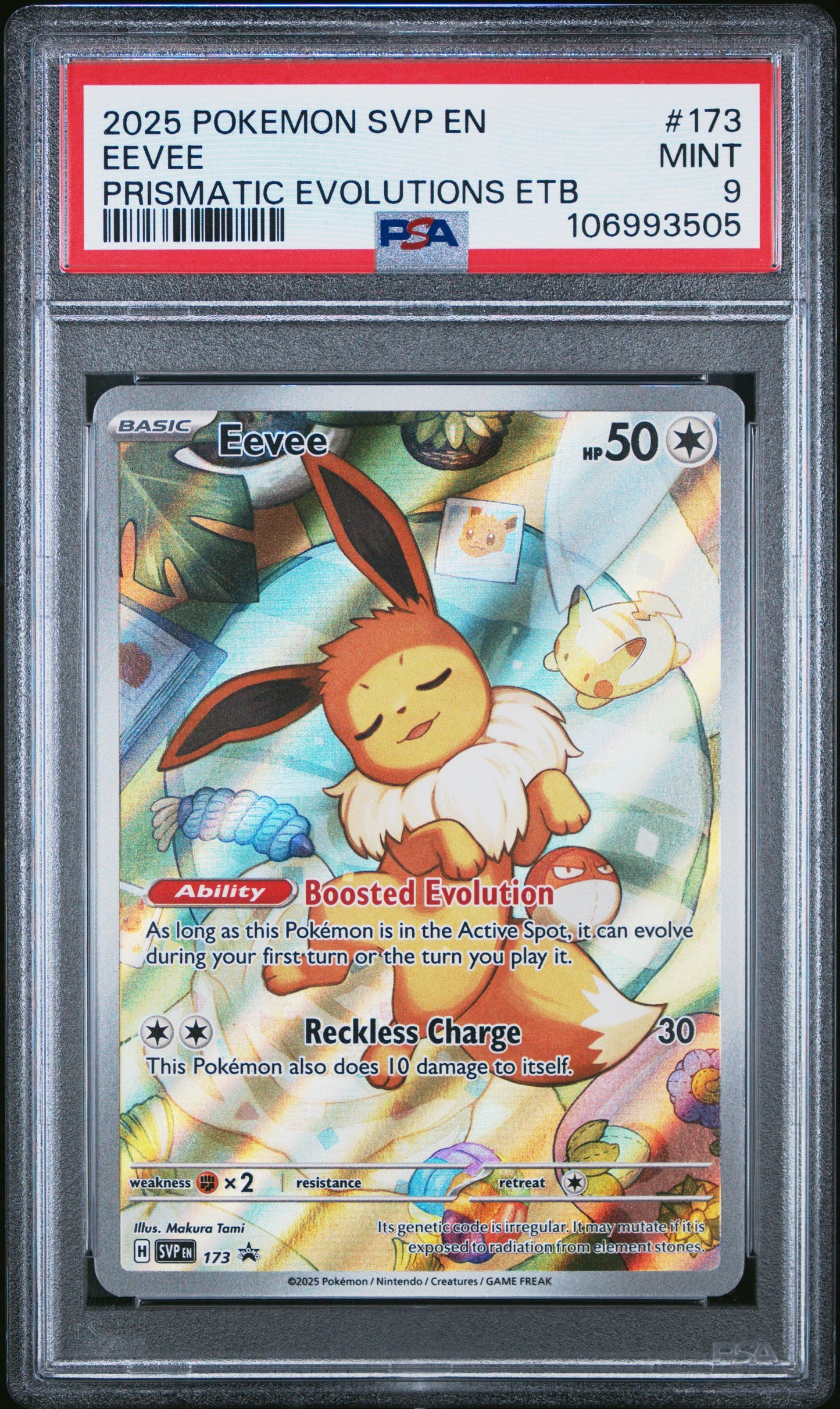 2025 Pokemon Svp En-Sv Black Star Promo 173 Eevee Prismatic Evolutions Etb - PSA 9