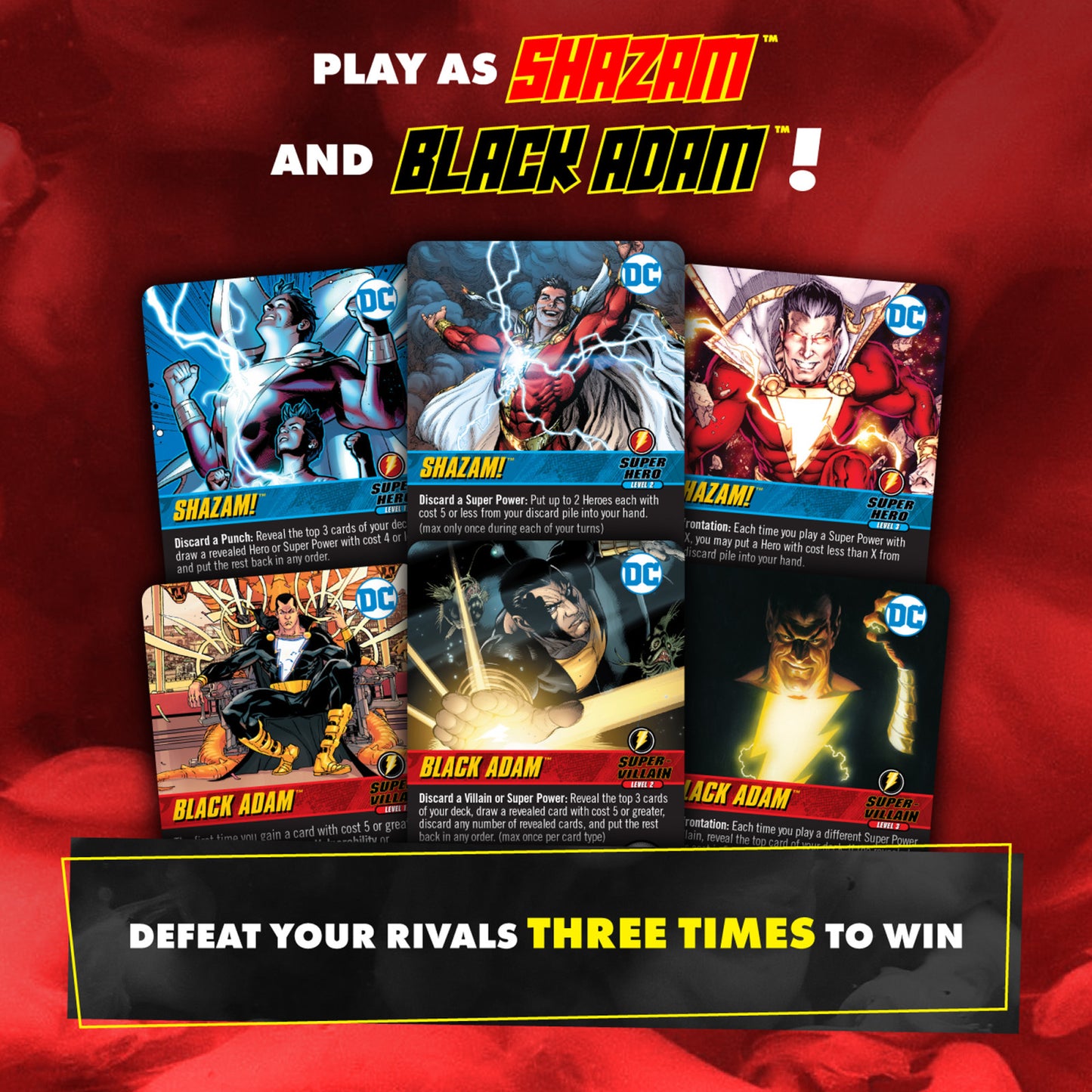 DC Deck Building Game Rivals Shazam! vs Black Adam