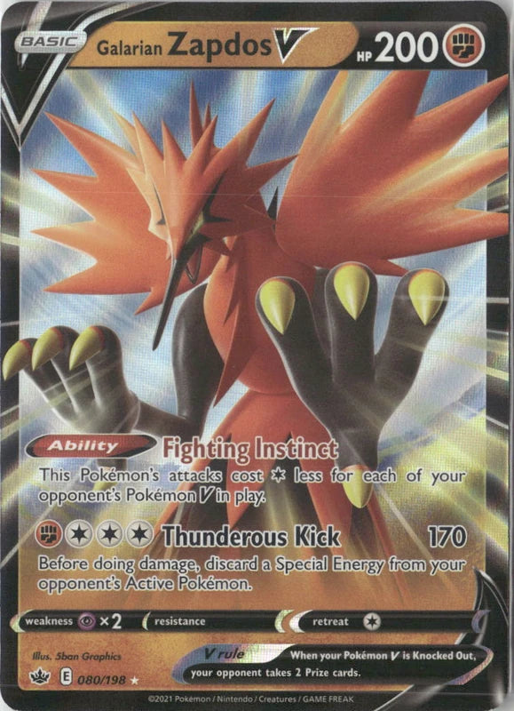 Galarian Zapdos V - SWSH06: Chilling Reign