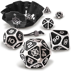 ENHANCE Tabletop Collectors Edition 7pc Metal RPG Dice Set Black