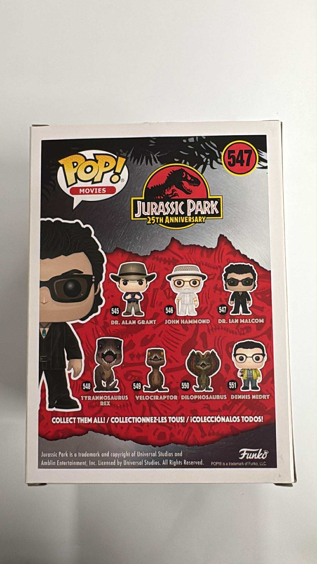 Jurassic Park - Dr Ian Malcolm Pop! Vinyl #547