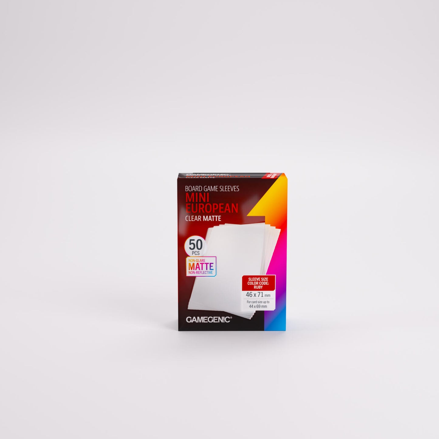 Gamegenic Board Game Card Sleeves - Mini European Clear Matte (46mm x 71mm) (50 Sleeves Per Pack)
