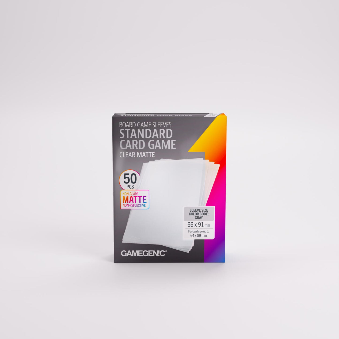 Gamegenic Board Game Card Sleeves - Standard Card Game Clear Matte (66mm x 91mm) (50 Sleeves Per Pack)