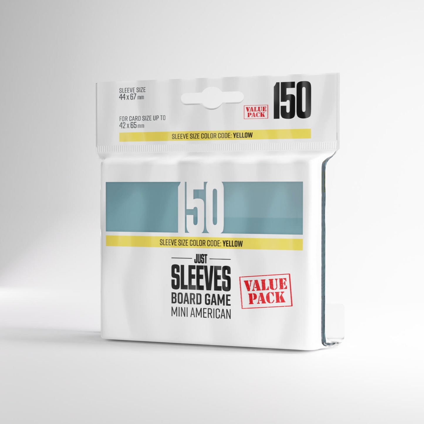 Gamegenic Just Sleeves - Size Code YELLOW - Mini American Sized Value Pack (44mm x 67mm) (150 Sleeves Per Pack)