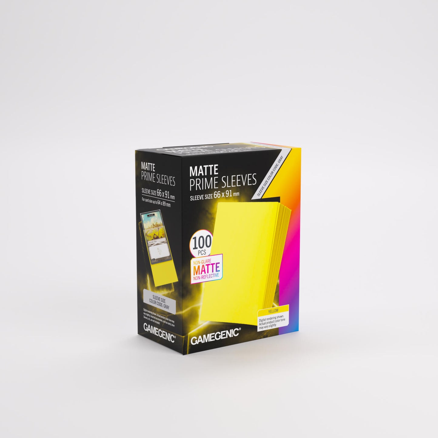 Gamegenic Matte Prime Card Sleeves - Yellow (66mm x 91mm) (100 Sleeves Per Pack)