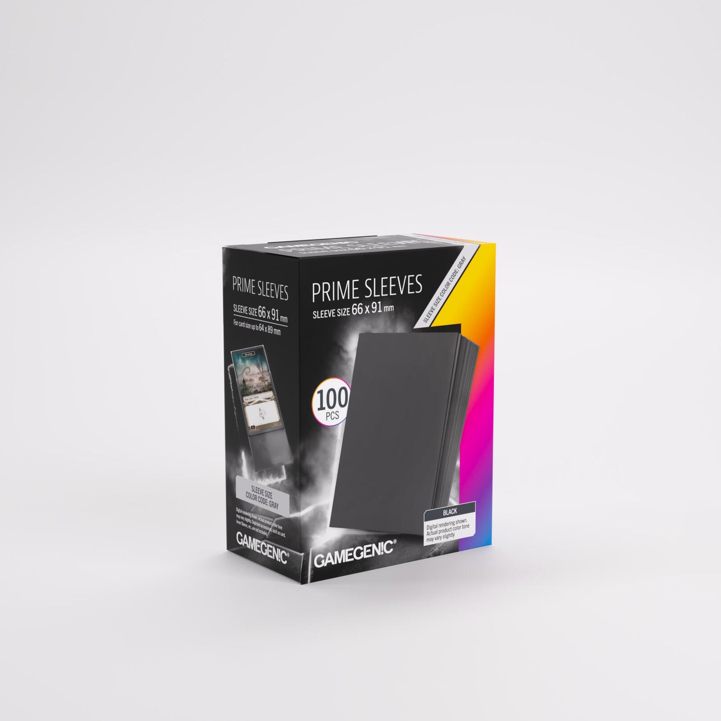 Gamegenic Prime Card Sleeves - Black (66mm x 91mm) (100 Sleeves Per Pack)