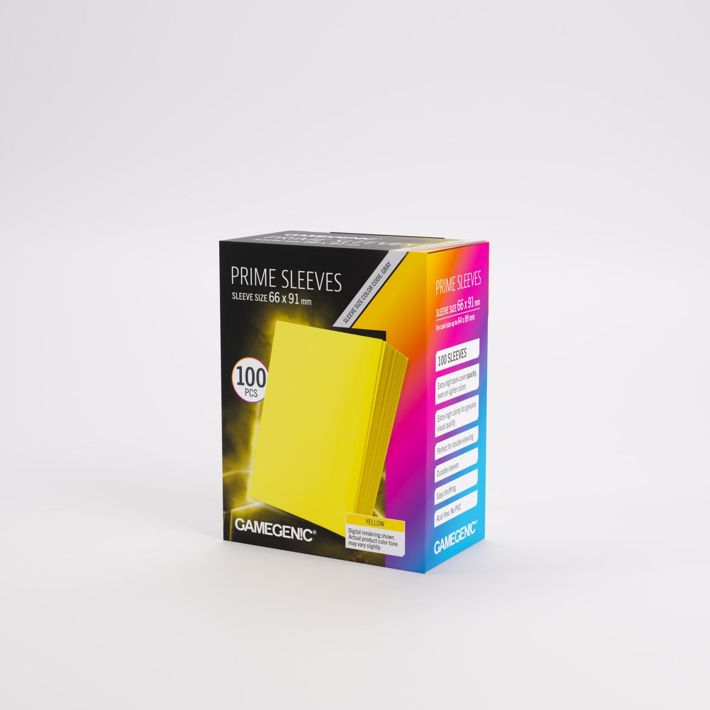 Gamegenic Prime Card Sleeves - Yellow (66mm x 91mm) (100 Sleeves Per Pack)