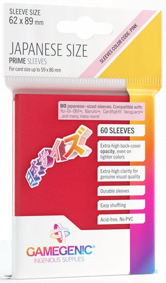 Gamegenic Prime Japanese Sized Sleeves Red (60) Gamegenic Prime Japanese Sized Sleeves Red (60)