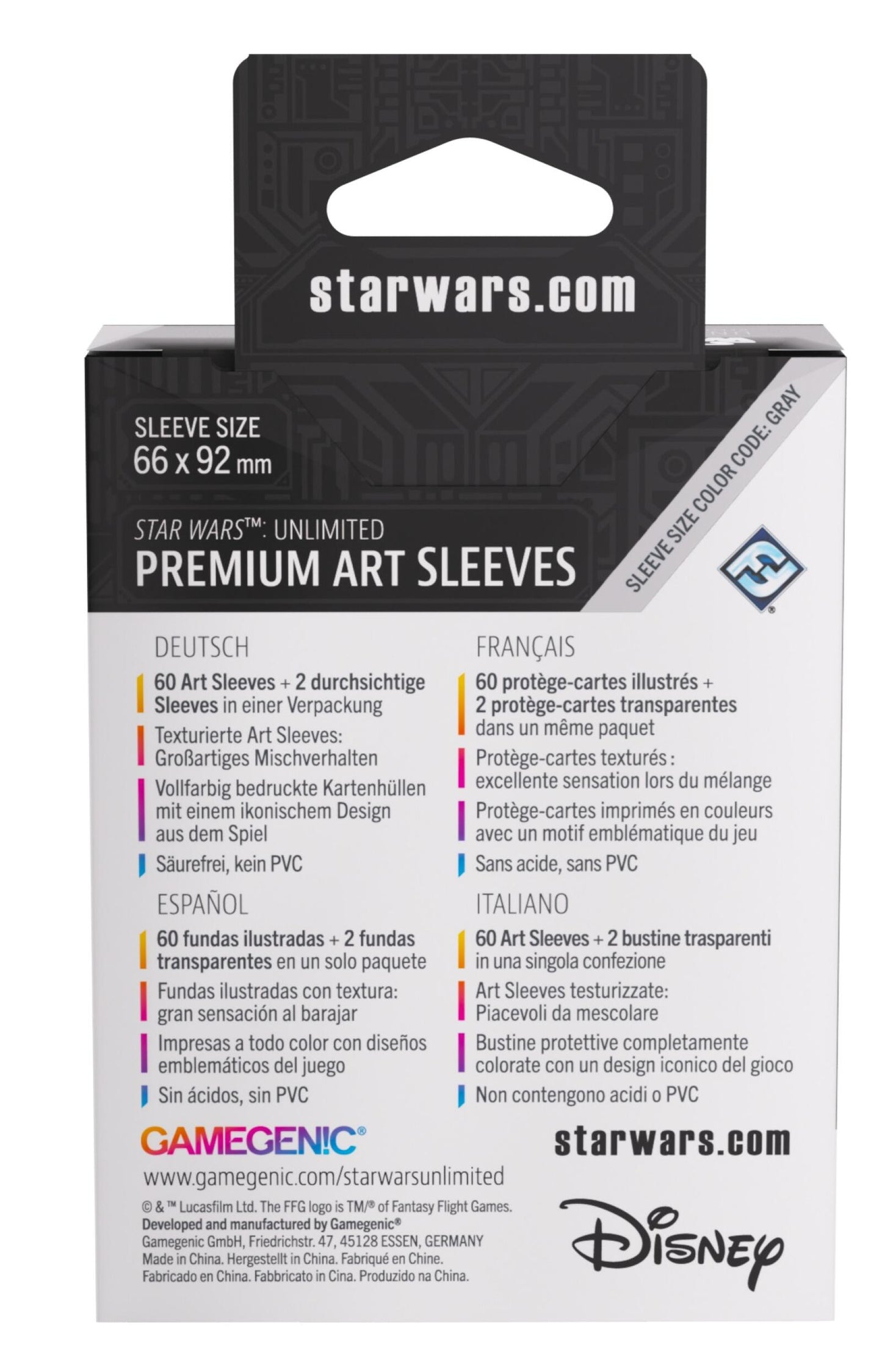 Gamegenic Star Wars Unlimited Premium Art Sleeves - Leia Organa (66mm x 92mm) (62 Sleeves Per Pack)