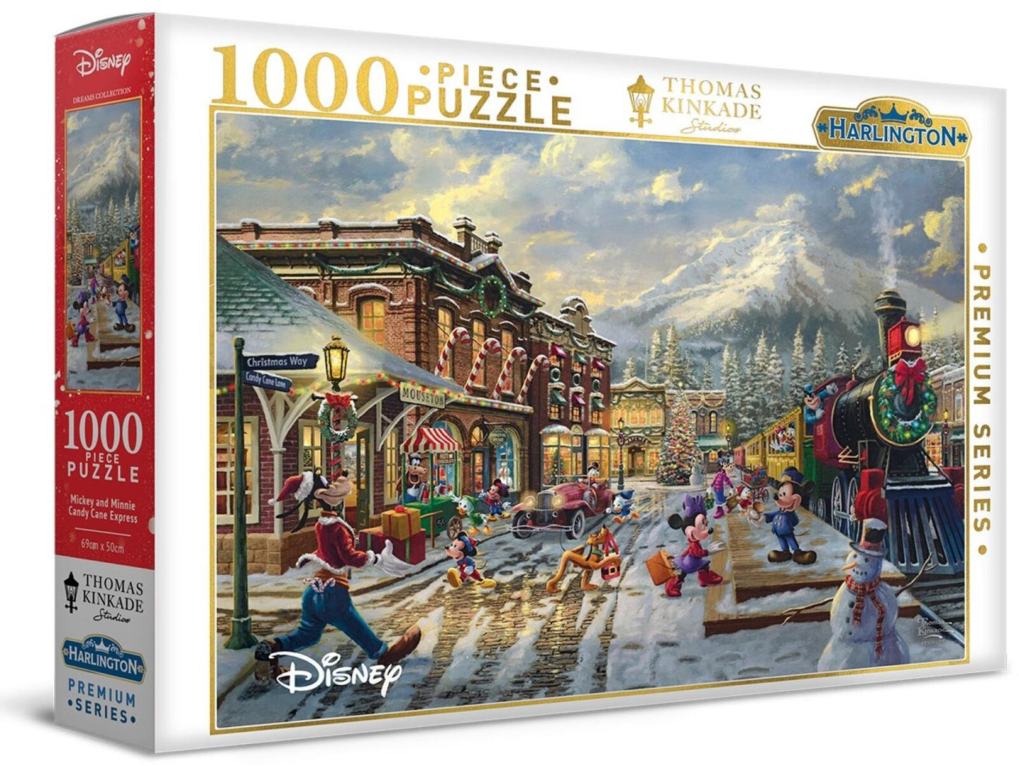 Harlington Thomas Kinkade PQ - Mickey & Minnie Candy Cane Express 1000 Piece Puzzle