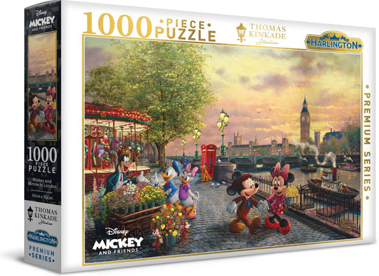 Harlington Thomas Kinkade Puzzle Disney Mickey and Minnie in London 1,000 Pieces
