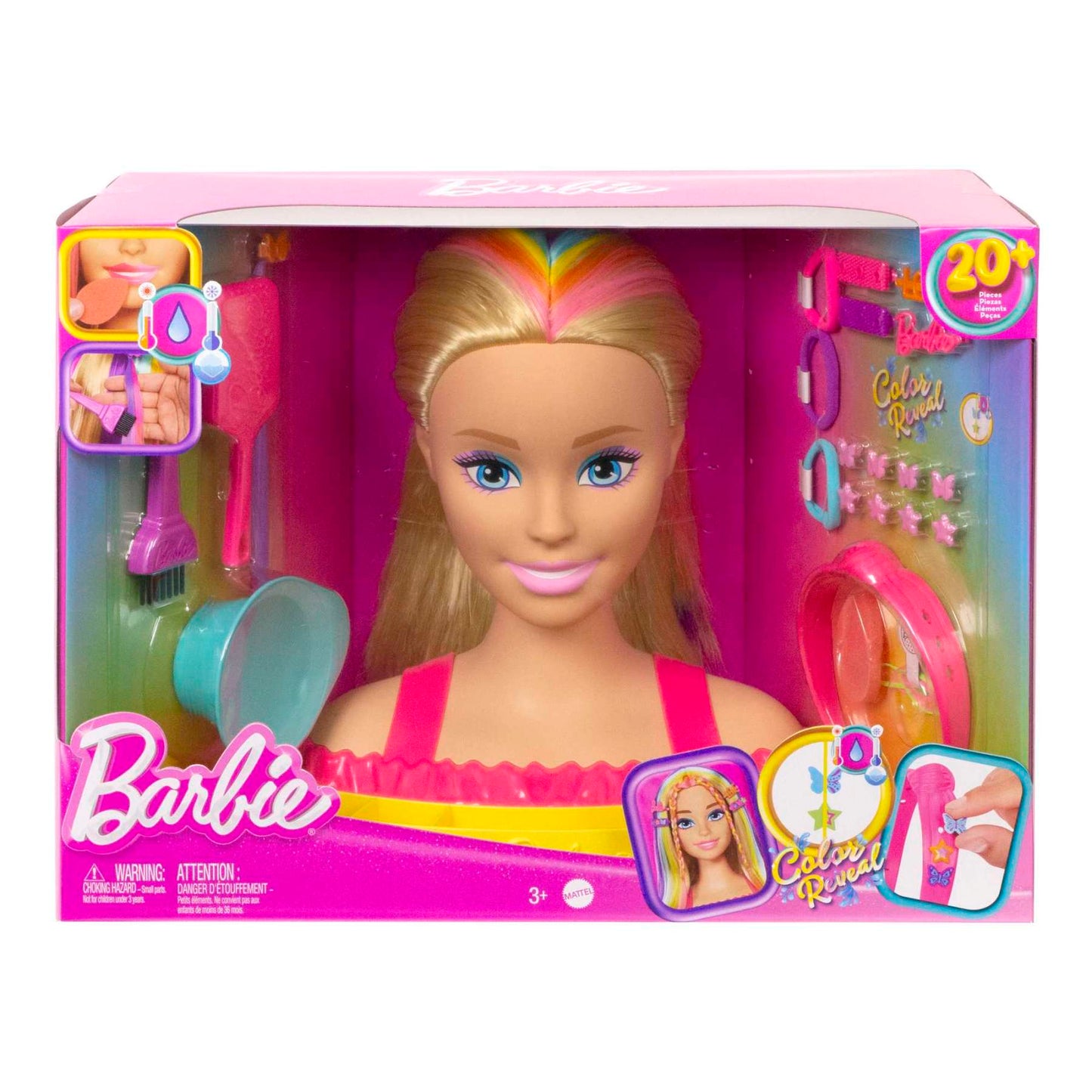 Barbie - Styling - Neon Rainbow Deluxe Styling Head - Blonde Hair